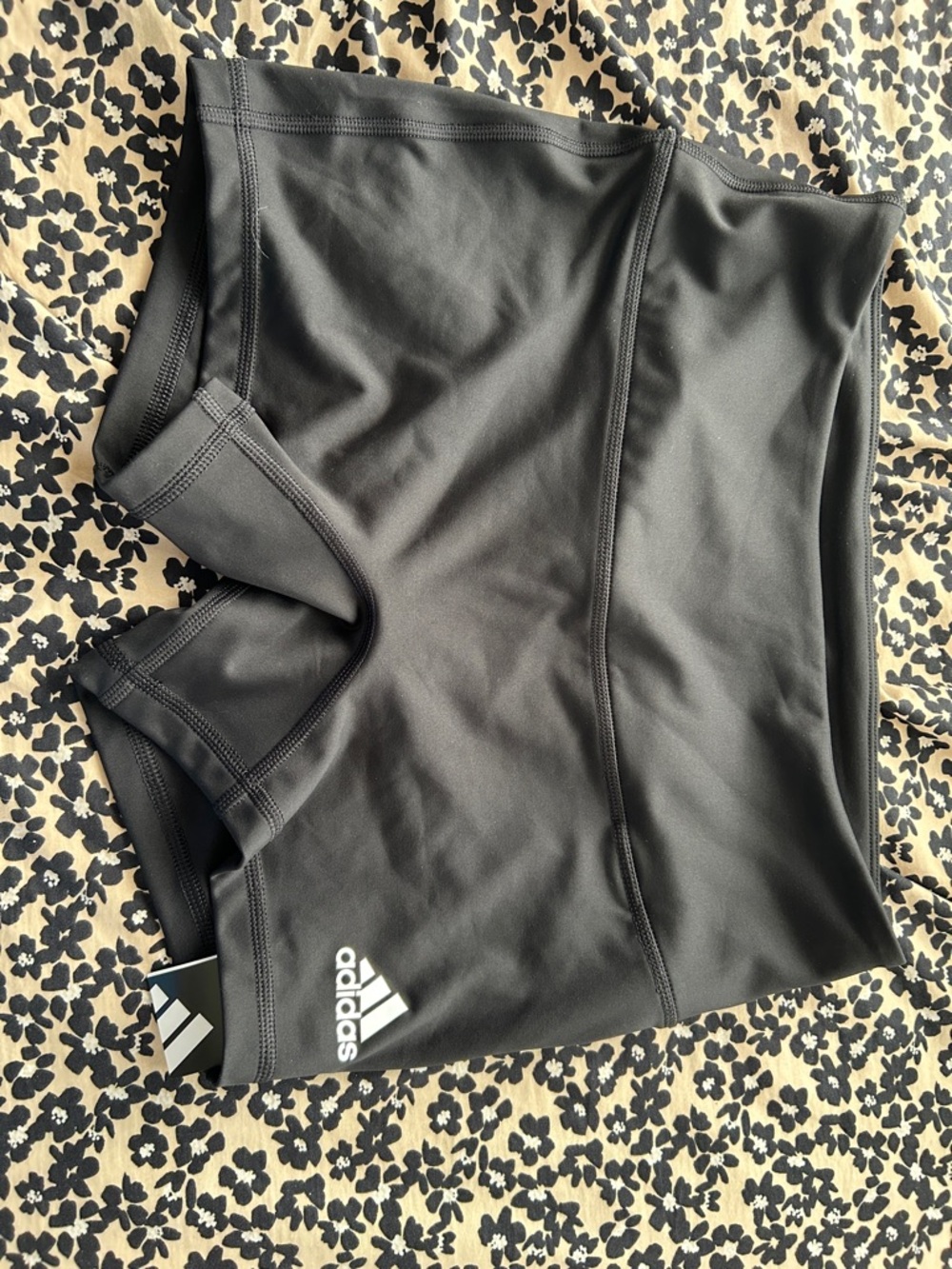 adidas Black Girls' Athletic Compression Shorts